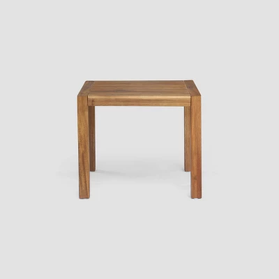 Leah 3pc Acacia Wood Chat Set - Brown/Dark Teal - Christopher Knight Home