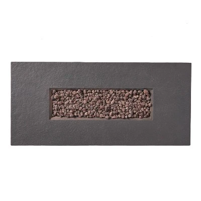 Chesney Outdoor 50000 BTU Light Weight Concrete Rectangular Fire Pit Stone - Christopher Knight Home