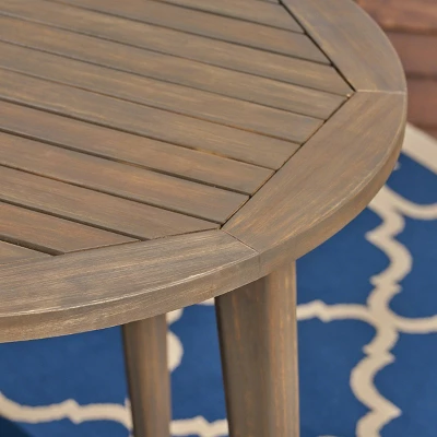 Casa 3pc Acacia Bistro Dining Set Gray/Cream - Christopher Knight Home