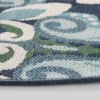 7'10" Round Kaia Medallion Outdoor Rug Blue/Green - Christopher Knight Home