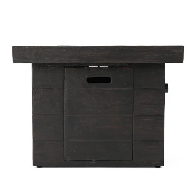 Avondale 3pc All-Weather Wicker Patio Chair Set w/ Fire Pit - Dark Brown - Christopher Knight Home