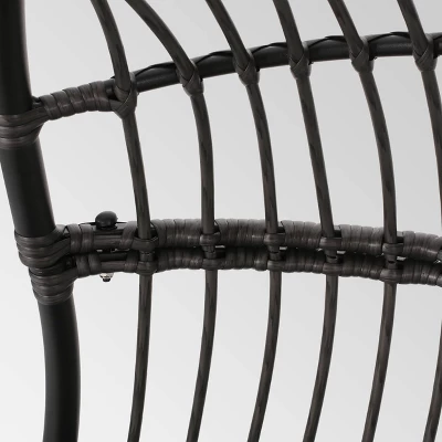 Crumpton Outdoor Wicker Hanging Chair with Stand - Gray/Dark Gray - Christopher Knight Home