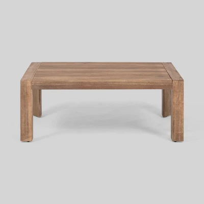 Genser 4pc Acacia Wood Chat Set - Brown/Beige - Christopher Knight Home