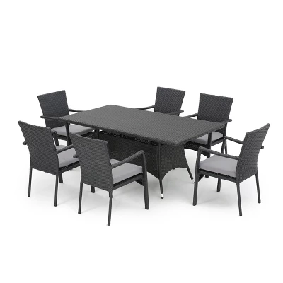 Thompson 7pc Wicker Dining Set - Christopher Knight Home