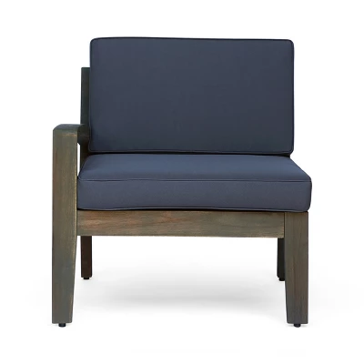 Grenada 6pc Acacia Sectional Sofa Set - Gray/Dark Gray - Christopher Knight Home