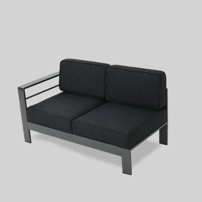 Cape Coral 5pc Aluminum Sofa Set with Cushions - Dark Gray - Christopher Knight Home