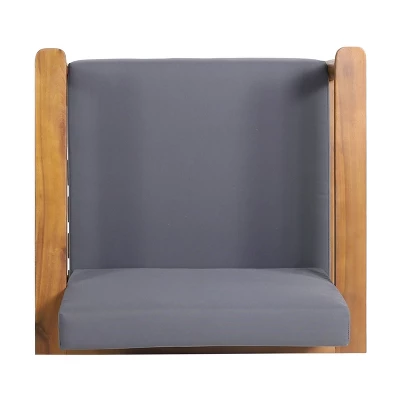 Magnolia 2pc Patio Acacia Wood Club Chairs - Teak/Dark Gray - Christopher Knight Home