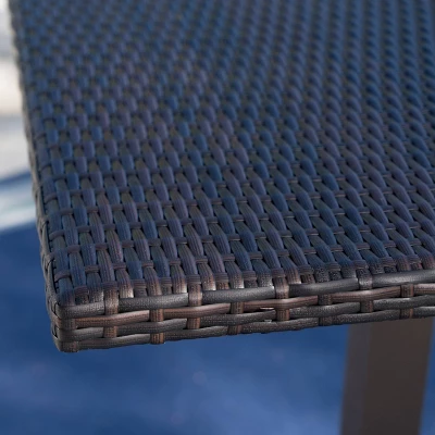 Lala 3pc Square Wicker Patio Bar Set - Brown - Christopher Knight Home