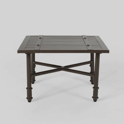 Vienne Aluminum Accent Table - Brown - Christopher Knight Home