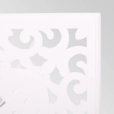 Phoenix Square Cast Aluminum Dining Table - White - Christopher Knight Home