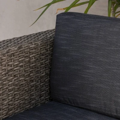 Puerta Wicker Loveseat Gray/Black - Christopher Knight Home