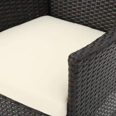 Malta 3pc All-Weather Wicker Patio Chair Set - Brown - Christopher Knight Home