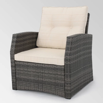 Sanger 5pc Wicker Chat Set Gray - Christopher Knight Home
