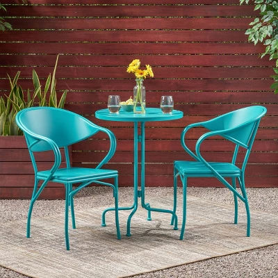 Palm Desert 3pc Iron Modern Bistro Set - Christopher Knight Home