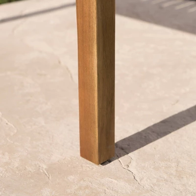 Perla 4pc Acacia Wood Sectional Sofa Set Teak/Cream - Christopher Knight Home