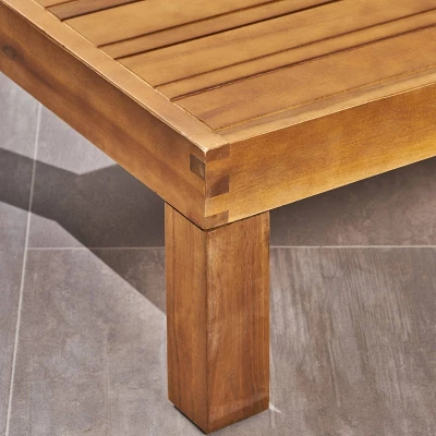 Cambridge 5pc Acacia Wood Sofa Set Teak/Dark Teal- Christopher Knight Home