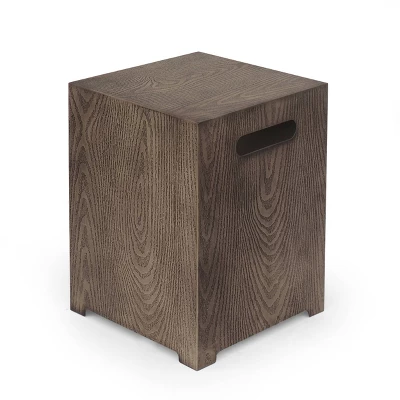 Senoia Outdoor Rectangular Fire Pit with Tank Holder - Brown - Christopher Knight Home