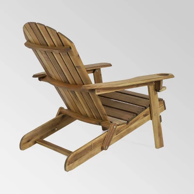 2pk Bellwood Outdoor Acacia Wood Folding Adirondack Chairs Natural - Christopher Knight Home