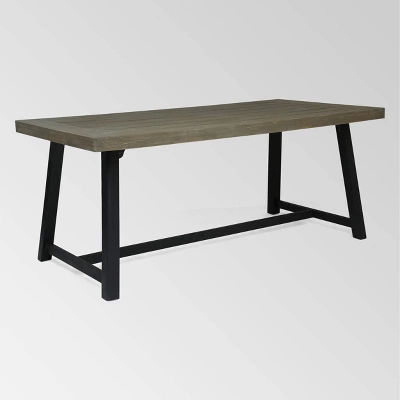 Baxley 6pc Acacia Dining Set with Bench - Sandblast Gray/Gray - Christopher Knight Home