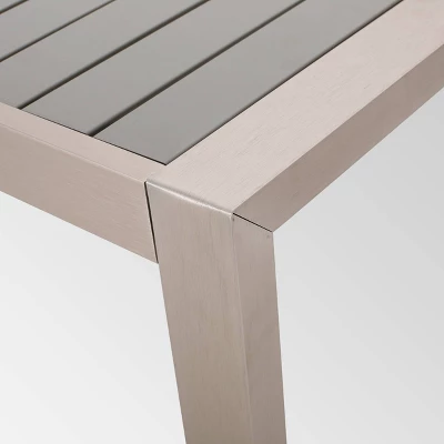 Navan Rectangle Aluminum 70" Dining Table Silver - Christopher Knight Home