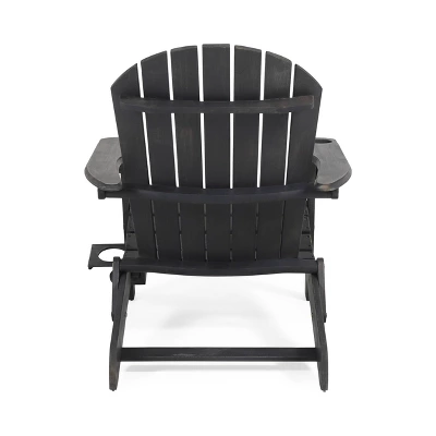 2pk Bellwood Outdoor Acacia Wood Folding Adirondack Chairs Dark Gray - Christopher Knight Home