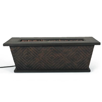 Meyer Outdoor 50000 BTU Light Weight Concrete Rectangular Fire Pit Brown - Christopher Knight Home