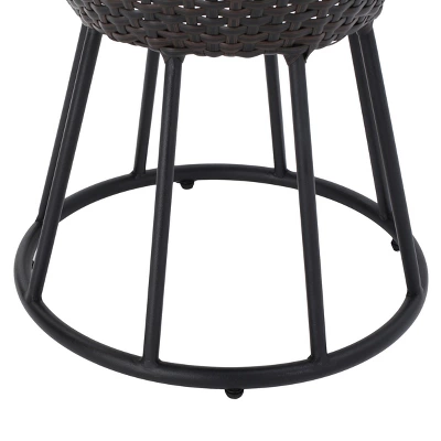 Crete Round Wicker Outdoor Side Table - Christopher Knight Home