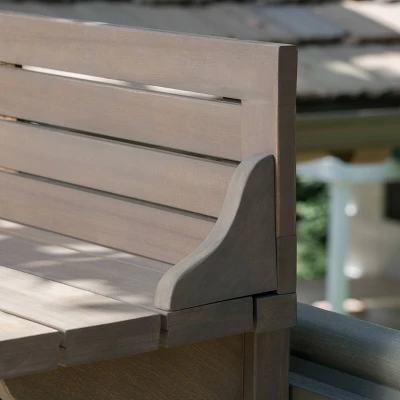 Caribbean 3pc Acacia Wood Patio Bar Set - Gray - Christopher Knight Home