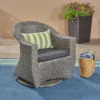 Larchmont Wicker Swivel Chair - Mixed Black/Dark Gray - Christopher Knight Home
