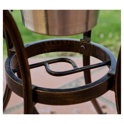 Angeles 3pc Cast Aluminum Bistro Set - Copper - Christopher Knight Home
