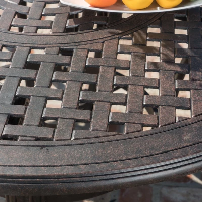 Alfresco Round Cast Aluminum Dining Table - Bronze Christopher Knight Home