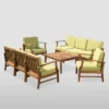 9pc Perla Acacia Wood Patio Conversation Set - Teak - Christopher Knight Home
