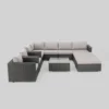 Santa Rosa 10pc Wicker Patio Sectional Sofa Set - Gray/Silver - Christopher Knight Home