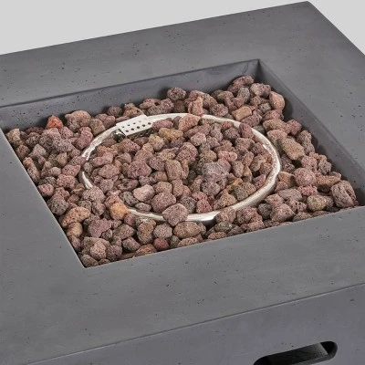 Maxwell 5pc Wicker Club Chair and Square Fire Pit Set - Mixed Black/Dark Gray - Christopher Knight Home