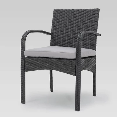 Luster 6pc Acacia Wood and Wicker Dining Set - Light Gray/Gray - Christopher Knight Home