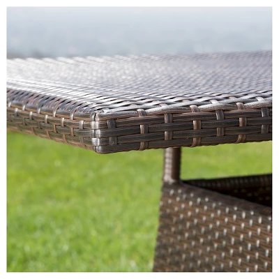Corsica Rectangle Wicker Dining Table - Multi Brown - Christopher Knight Home
