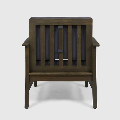 Perla 9pc Acacia Wood Sofa Conversational Set Gray/Dark Gray - Christopher Knight Home