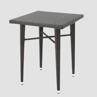 Dominica Square Wicker Bar Table - Brown - Christopher Knight Home