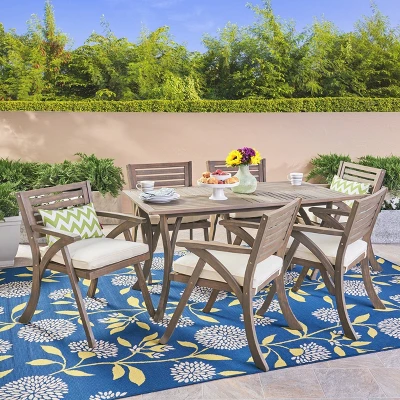 Hermosa 7pc Acacia Dining Set - Christopher Knight Home