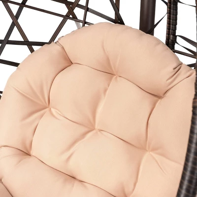 Cayuse Wicker Tear Drop Hanging Chair - Brown/Tan - Christopher Knight Home