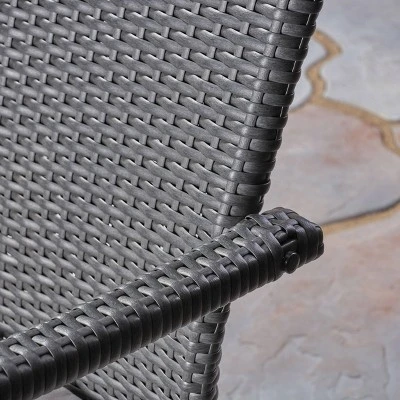 Kent 3pc Acacia Wood & Wicker Bistro Set - Gray - Christopher Knight Home