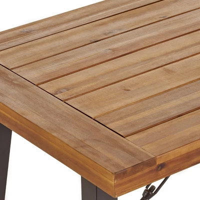 Montgomery 6pc Acacia & Wicker Dining Set - Teak/Brown - Christopher Knight Home