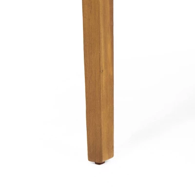 Noah 7pc Outdoor Modern Industrial Acacia Wood Dining Set - Teak/Black/Dark Brown - Christopher Knight Home