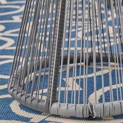 Milan Faux Rattan Side Table - Gray/White - Christopher Knight Home