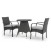 Peterson 3pc Wicker Patio Bistro Set - Gray - Christopher Knight Home