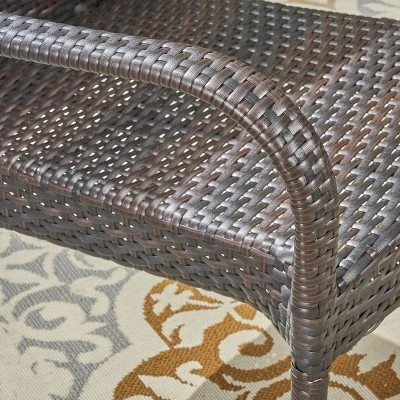 Hayes 9pc Wood & Wicker Expandable Dining Set - Natural/Brown - Christopher Knight Home