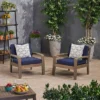 2pk Grenada Club Patio Chairs With Sunbrella Cushions Blue/Gray - Christopher Knight Home