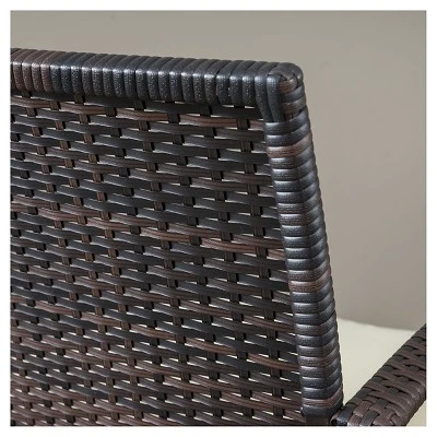 Peterson 3pc Wicker Patio Bistro Set with Cushions - Brown - Christopher Knight Home