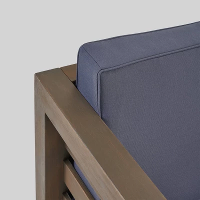 Oana 6pc Acacia Wood Sofa Chat Set - Gray/Dark Gray - Christopher Knight Home