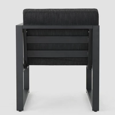 Navan 6pc Aluminum Sofa Set - Black/Dark Gray - Christopher Knight Home